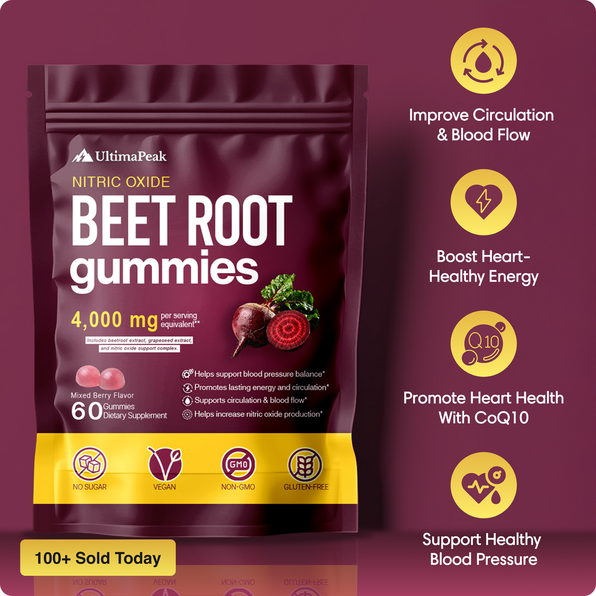 UltimaPeak Organic Beetroot Gummies