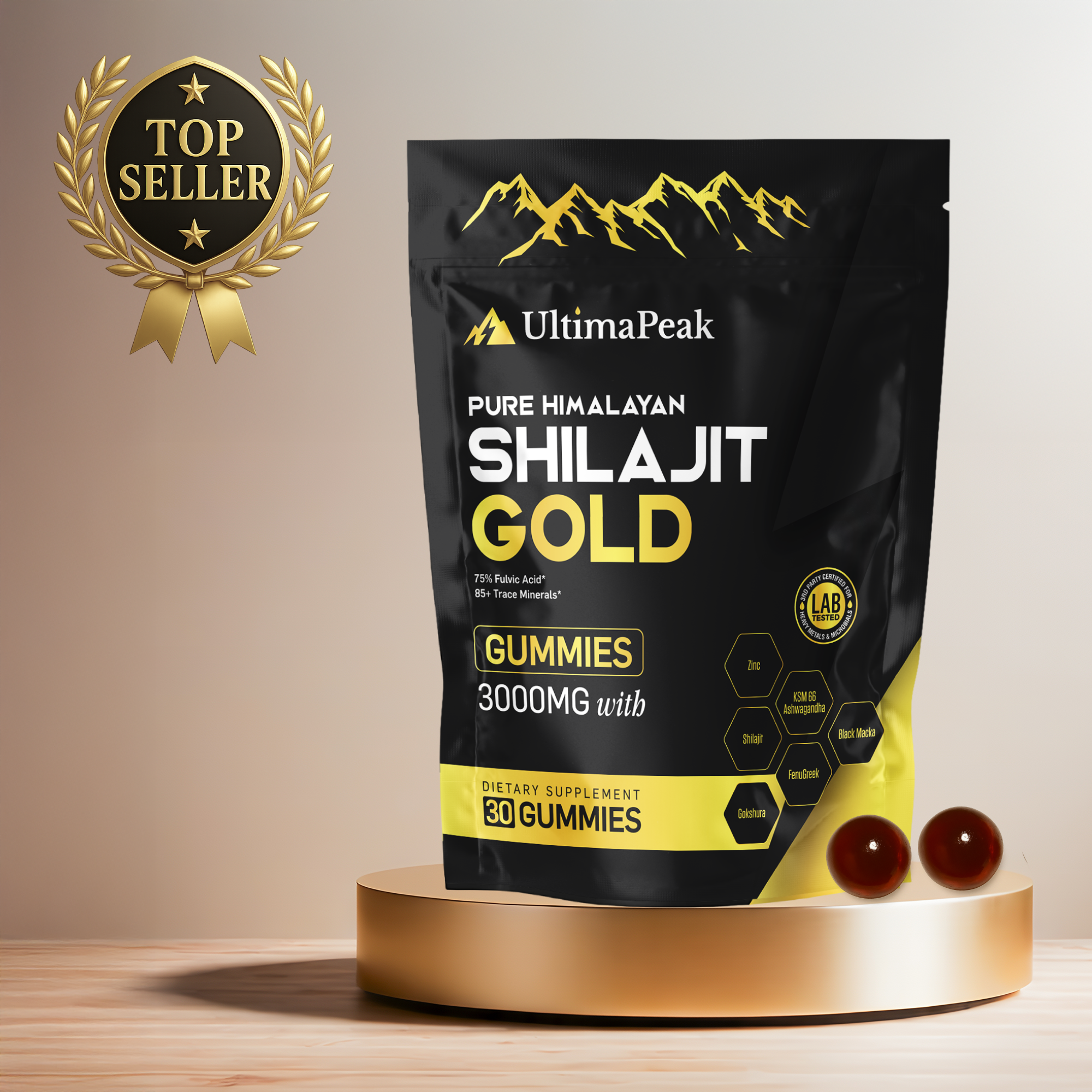 ULTIMAPEAK™ Pure Shilajit Gummies – Now 6-in-1 Support (SALE)