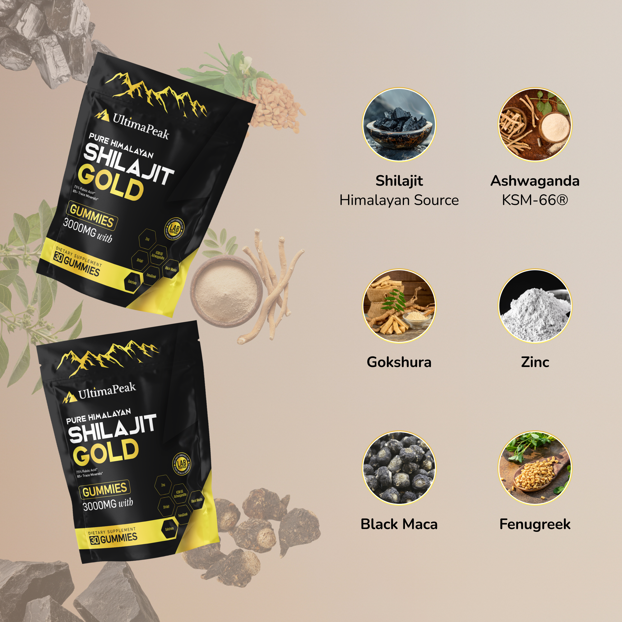ULTIMAPEAK™ Pure Shilajit Gummies – Now 6-in-1 Support