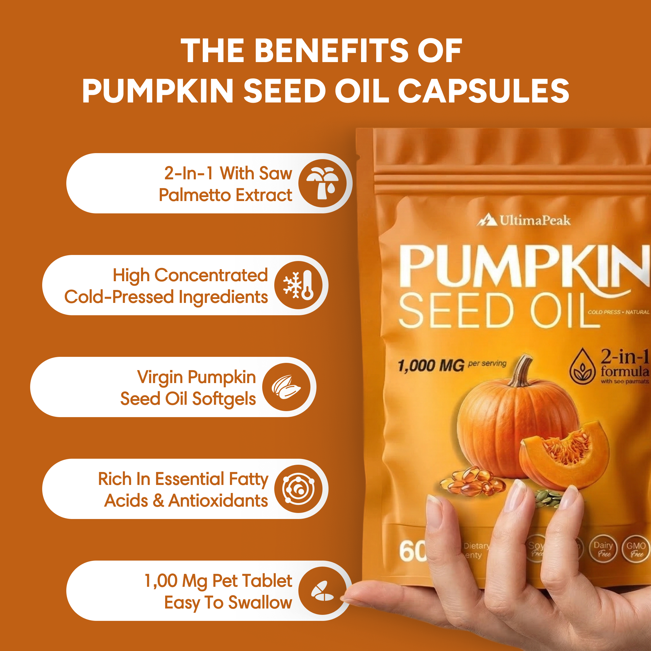 UltimaPeak Pumpkin Seed Oil Softgels