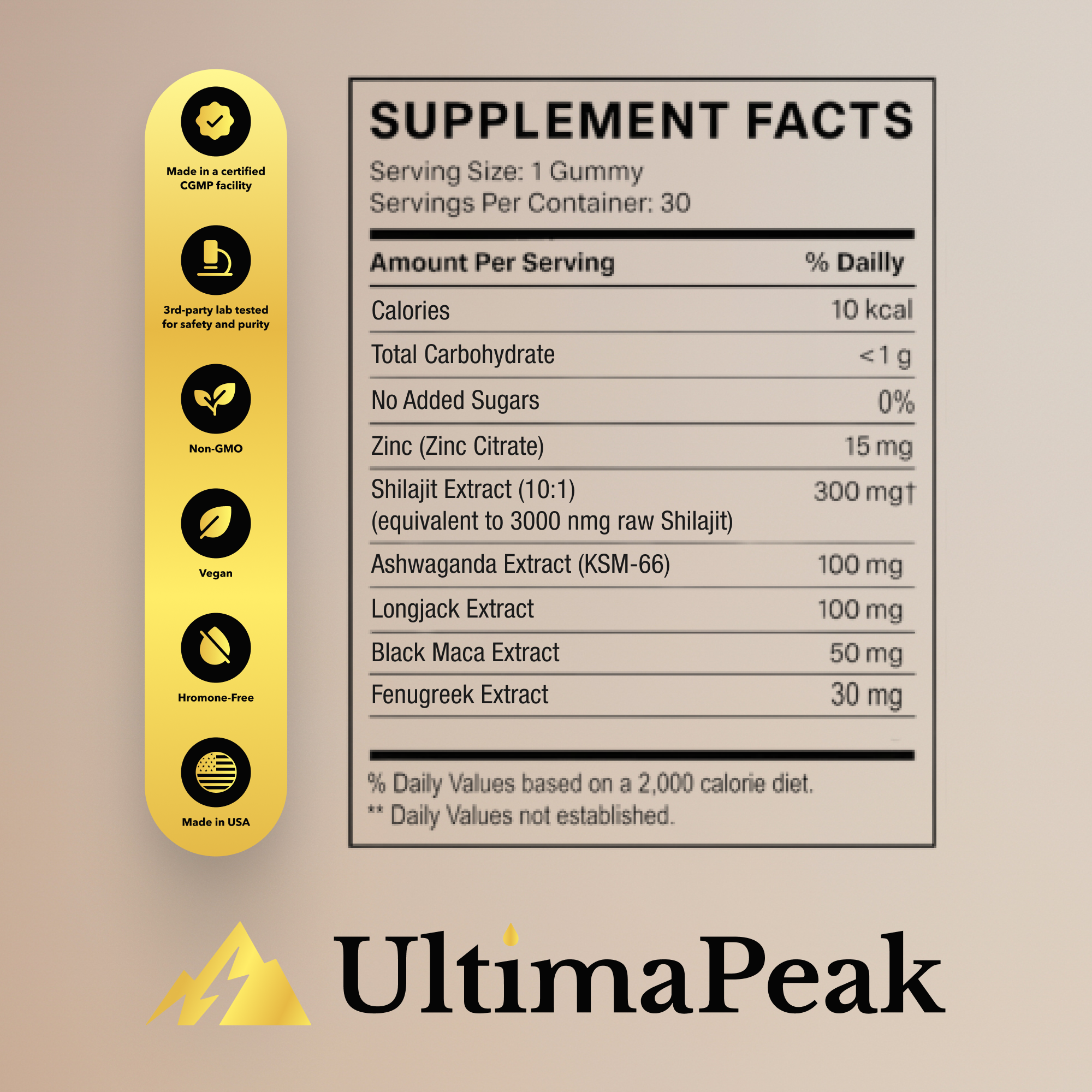 ULTIMAPEAK™ Pure Shilajit Gummies – Feel Ready Again - Libido Support