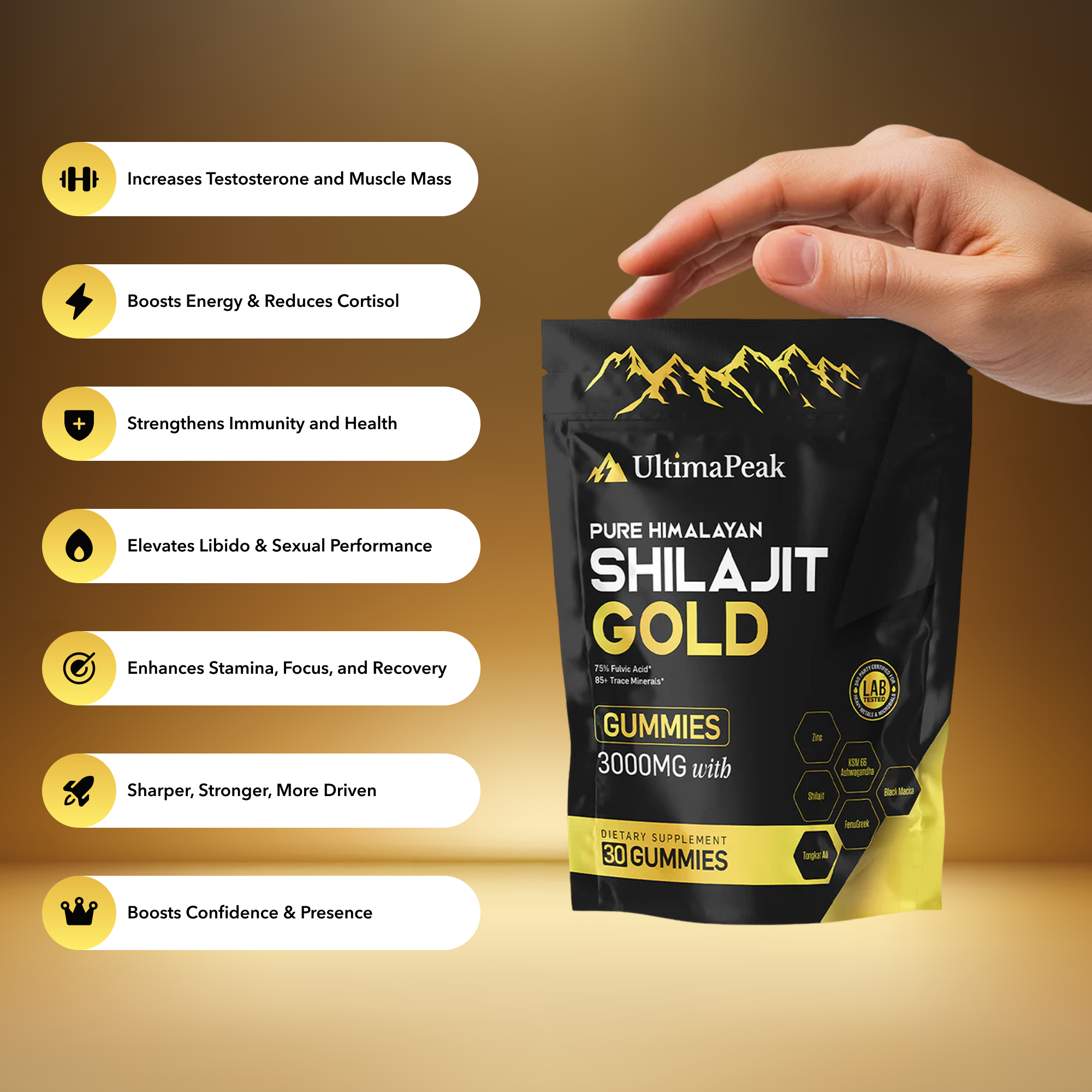 ULTIMAPEAK™ Pure Shilajit Gummies – Feel Ready Again - Libido Support