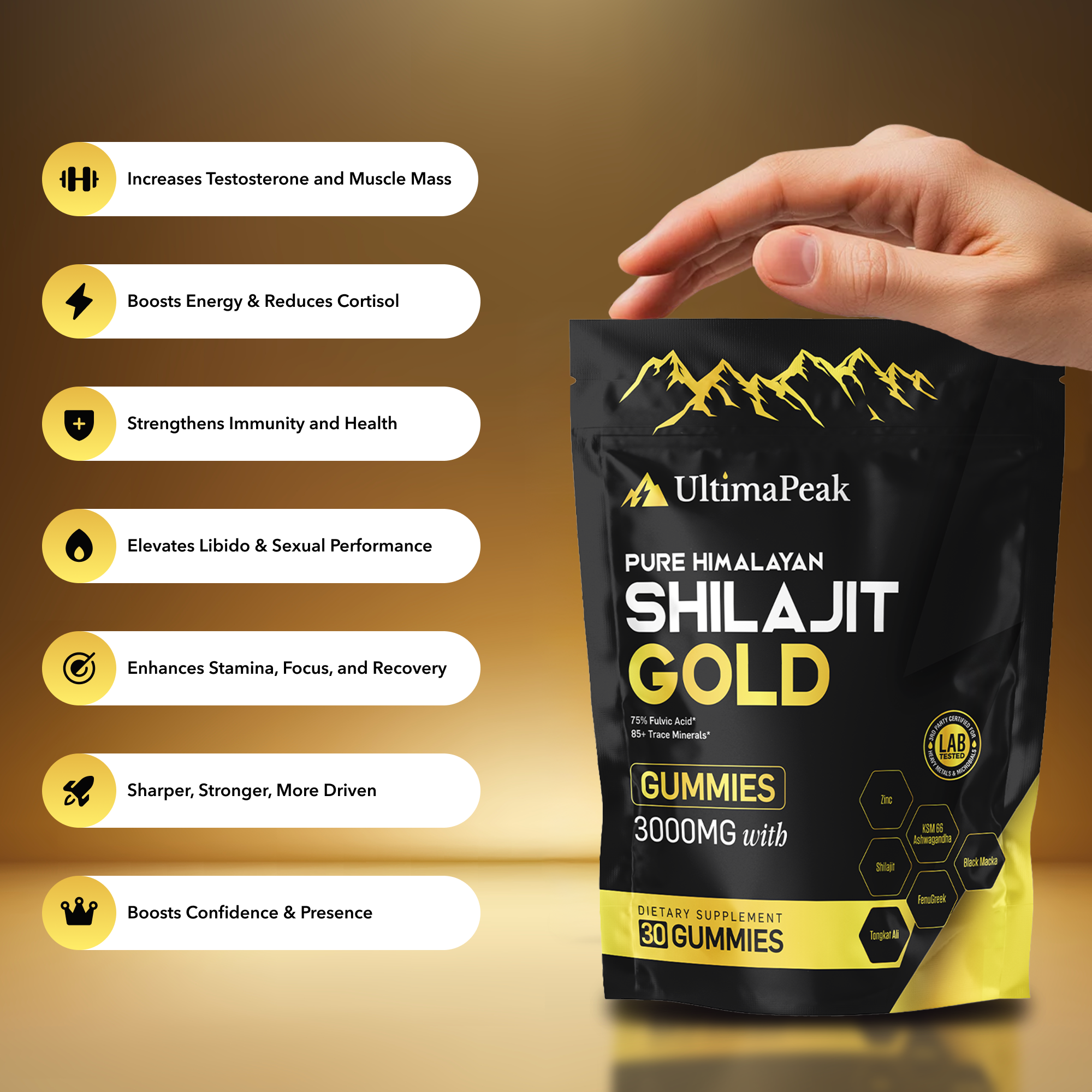 ULTIMAPEAK™ Pure Shilajit Gummies – Now 6-in-1 Support