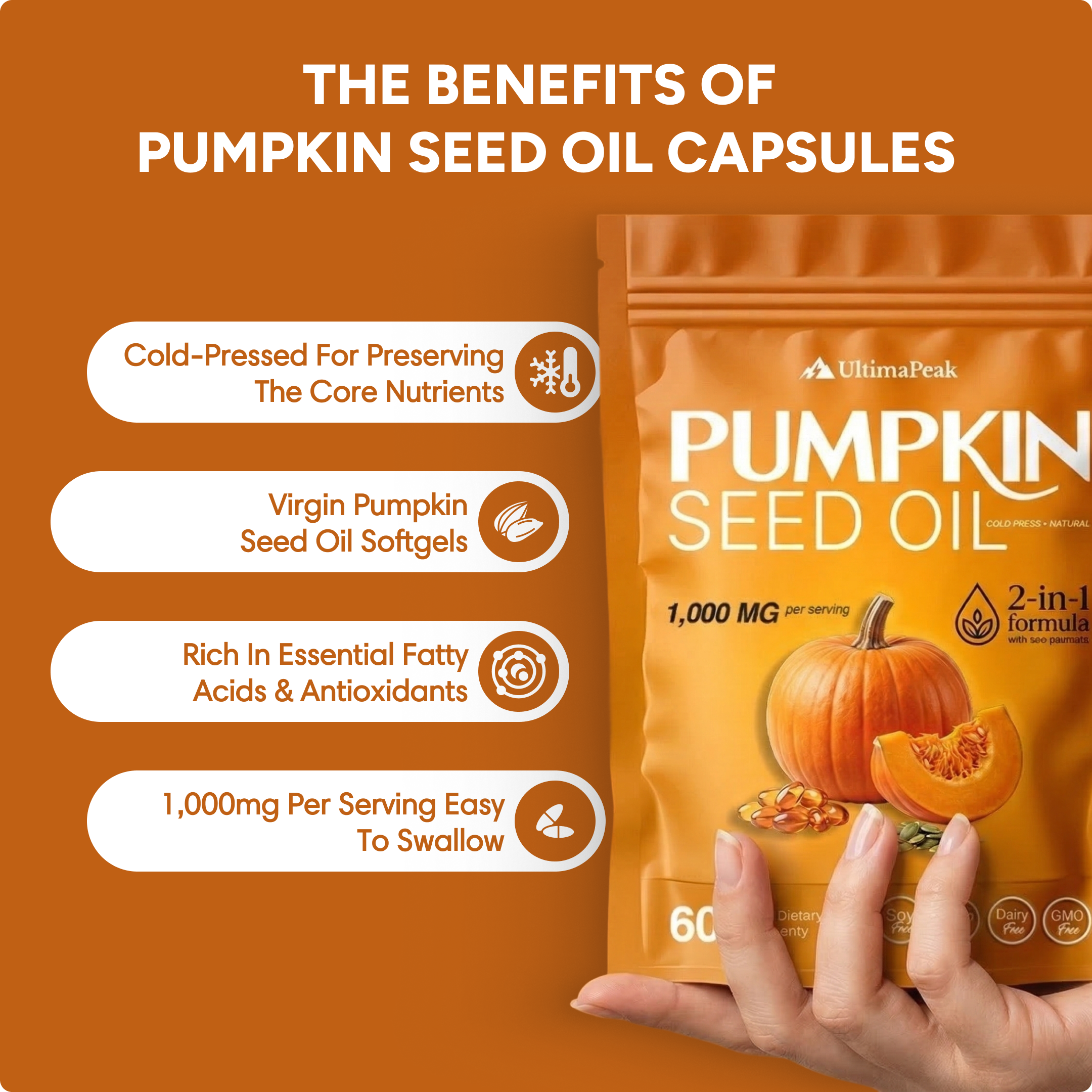 UltimaPeak Pumpkin Seed Oil Softgels