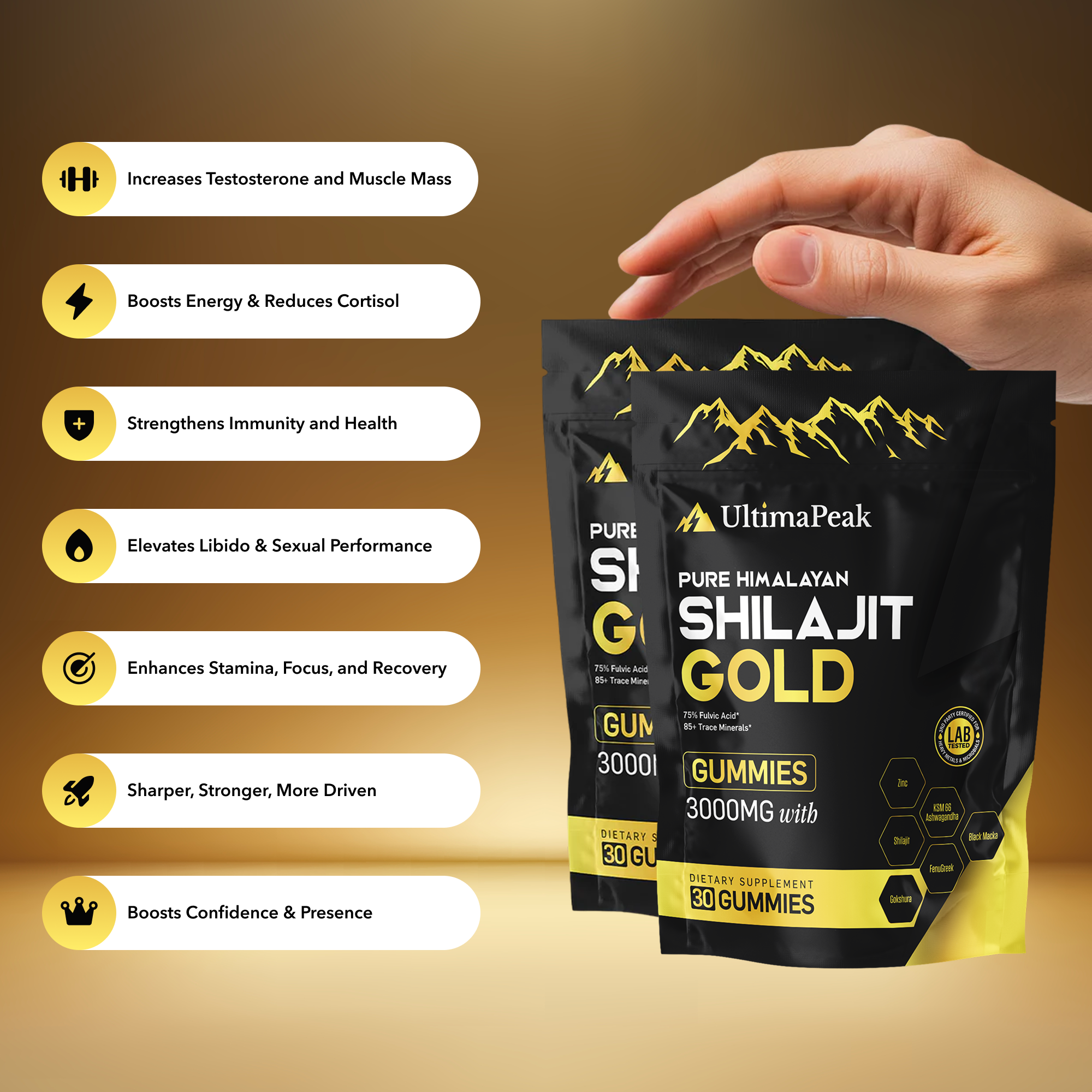 ULTIMAPEAK™ Pure Shilajit Gummies – Now 6-in-1 Support