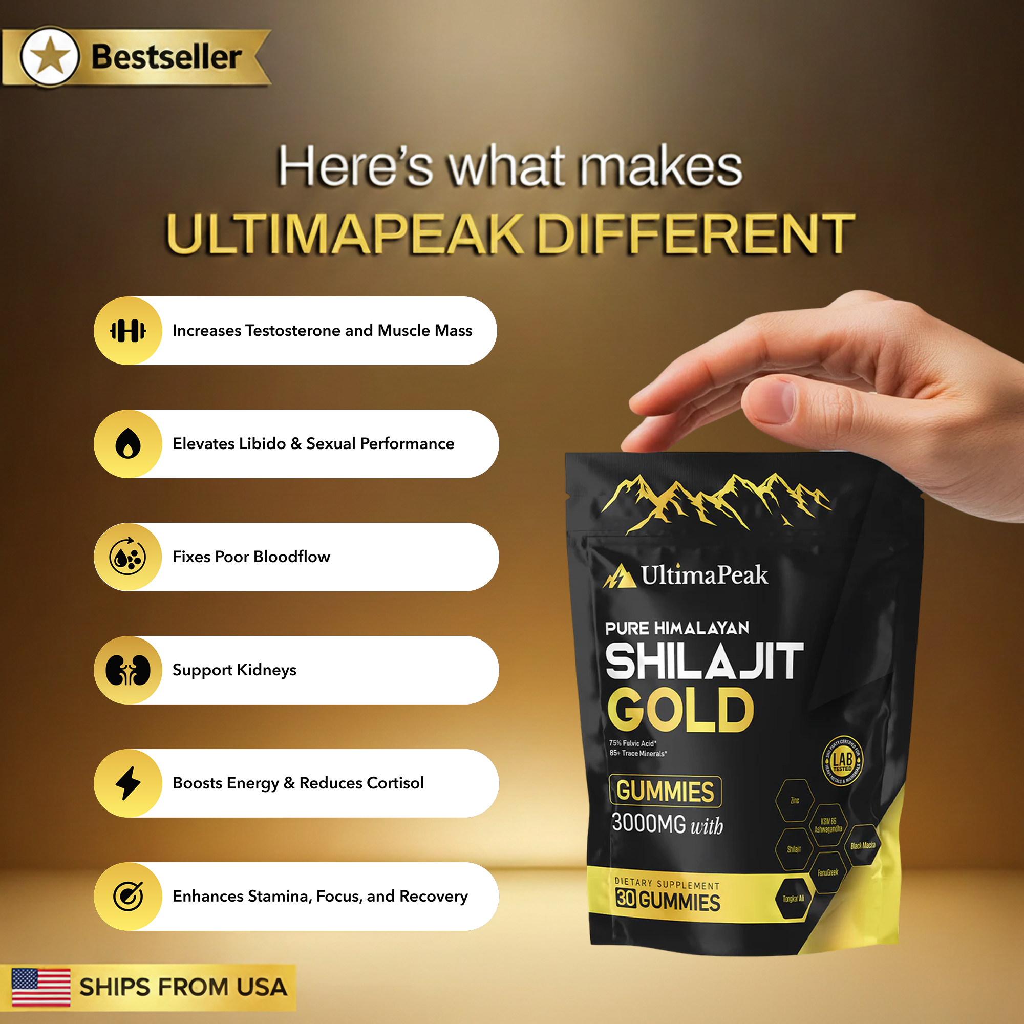 Gomitas de Shilajit puro ULTIMAPEAK™